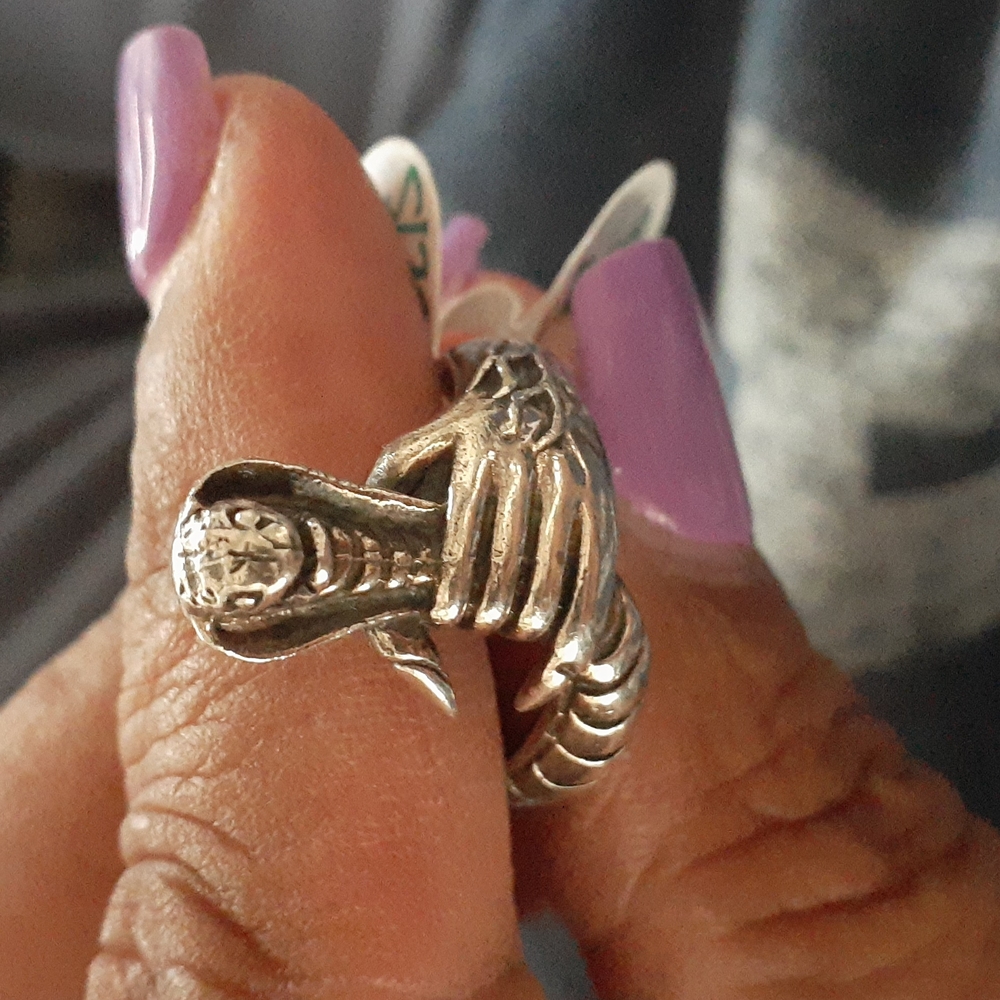 .925 Sterling Silver Cobra ring